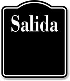 Salida Spanish Muestra al aire libre firmar BLACK Aluminum Composite Sign