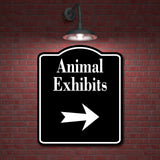Animal Exhibits Right Arrow BLACK Aluminum Composite Sign