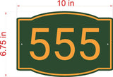 SPECIAL ORDER 60 signs #211-270:  Hunter Green address sign HORIZONTAL
