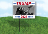 Trump 2024 Shooting at Donald Trump Rally Double Sided 18x24 in Yard Road Sign w/Stand