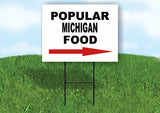 MICHIGAN POPULAR FOOD RIGHT ARROW 18"x24" Yard Sign Rd Sign with Stand