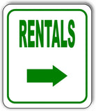 RENTALS DIRECTIONAL GREEN 8 Arrow Variations Metal Aluminum composite sign