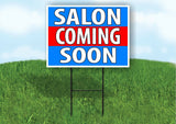 SALON SHOP COMING SOON BLUE Yard Sign Road with Stand LAWN SIGN