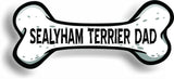 Dog Dad Sealyham Terrier Bone Car Magnet Bumper Sticker 3"x7"