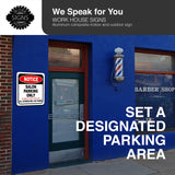 NOTICE SALON PARKING ONLY METAL Aluminum composite outdoor sign
