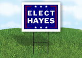 ELECT HAYES 18 in x 24 in Yard Sign Road Sign with Stand