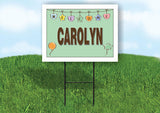 CAROLYN WELCOME BABY GREEN  18 in x 24 in Yard Sign Road Sign with Stand