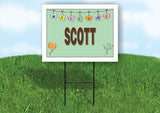 SCOTT WELCOME BABY GREEN  18 in x 24 in Yard Sign Road Sign with Stand