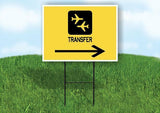 TRANSFER YELLOW ARROW RIGHT Yard Sign Road with Stand LAWN SIGN Single sided