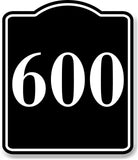 600 Bay Garage Door Plate Field Lane Gate Number BLACK Aluminum Composite Sign