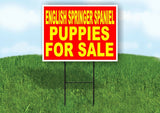 English Springer Spaniel PUPPIES FOR SALE Yard Sign Road with Stand LAWN SIGN
