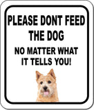 PLEASE DONT FEED THE DOG Norwich Terrier Metal Aluminum Composite Sign