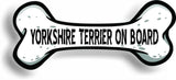 Dog on Board Yorkshire Terrier Bone Car Magnet Bumper Sticker 3"x7"