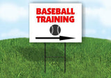 Baseball TRAINING RIGHT ARROW Yard Sign Road with Stand LAWN SIGN Single sided