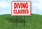 DIVING CLASSES RED Yard Sign Road with Stand LAWN SIGN