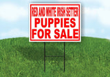 Red and White Irish Setter PUPPIES FOR SALE  Yard Sign Road with Stand LAWN SIGN