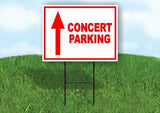 CONCERT PARKING STRAIGHT arrow red Yard Sign with Stand LAWN SIGN