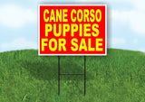 Cane Corso PUPPIES FOR SALE YELLOW RED Yard Sign Road with Stand LAWN SIGN