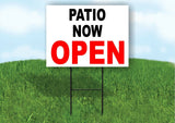 PATIO NOW OPEN BLACK RED Yard Sign Road with Stand LAWN SIGN