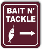 BAIT N TACKLE DIRECTIONAL RIGHT ARROW CAMPING Metal Aluminum composite sign
