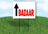 BAZAAR STRAIGHT ARROW Yard Sign with Stand LAWN SIGN