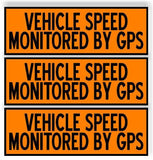 SET 3 Vehicle Speed Monitored by GPS Car MAGNET Magnetic Bumper Sticker orange