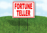 FORTUNE TELLER RED WHITE Yard Sign Road with Stand LAWN SIGN