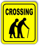 CROSSING SLOW YELLOW Metal Aluminum composite sign