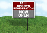 SPORTS REGISTRATION MAROON SILVER FALL Yard Sign with Stand LAWN SIGN