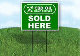 C B D OIL HEMP DERIVED SOLD HERE Yard Sign Road with Stand LAWN SIGN
