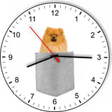 Pomeranian In Your Pocket Dog kitchen living room Wall Clock