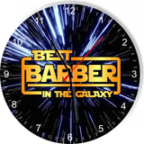 Best Barber in the Star Galaxy Wars Space Kitchen Living room Wall Clock