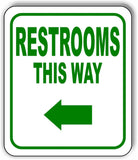 RESTROOMS THIS WAY DIRECTIONAL GREEN 8 Arrow Variations Aluminum composite sign