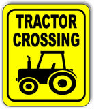 TRACTOR CROSSING YELLOW Metal Aluminum composite sign