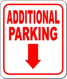ADDITIONAL PARKING DIRECTIONAL RED 8 Arrow Variations Aluminum composite sign