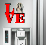 Bearded Collie Love Park Cute Dog Fridge Refrigerator Car Magnet