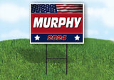 MURPHY FLAG RED 2024 18inx24in Yard Road Sign w/ Stand