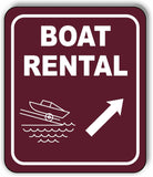 BOAT RENTAL DIRECTIONAL 45 DEGREES UP RIGHT ARROW Metal Aluminum composite sign
