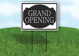 GRAND OPENING BLACK TAG Yard Sign Road with Stand LAWN SIGN