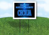 CECILIA RETIREMENT BLUE 18 in x 24 in Yard Sign Road Sign with Stand