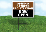 SPORTS REGISTRATION BROWN BLACK SPRING Yard Sign with Stand LAWN SIGN