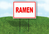 RAMEN RED WHITE Yard Sign Road with Stand LAWN SIGN