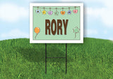 RORY WELCOME BABY GREEN  18 in x 24 in Yard Sign Road Sign with Stand