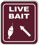 LIVE BAIT DIRECTIONAL 45 DEGREES UP LEFT ARROW Metal Aluminum composite sign
