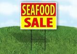 SEAFOOD SALE SEAFOOD RED YELLOW Yard Sign Road with Stand LAWN SIGN