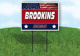 BROOKINS FLAG RED 2024 18inx24in Yard Road Sign w/ Stand