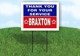 BRAXTON THANK YOU SERVICE 18 in x 24 in Yard Sign Road Sign with Stand