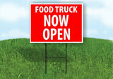 FOOD TRUCK NOW OPEN RED Plastic Yard Sign ROAD SIGN with Stand