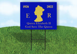 Queen Elizabeth gold blue Save  18"x24" Plastic Yard Sign ROAD SIGN with Stand
