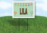 LILA WELCOME BABY GREEN  18 in x 24 in Yard Sign Road Sign with Stand